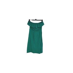 Aqua Bloomingdales Women’s Mini Dress Green Sleeveless Ruffle Swing Cover Up M